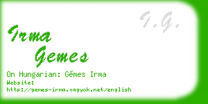 irma gemes business card